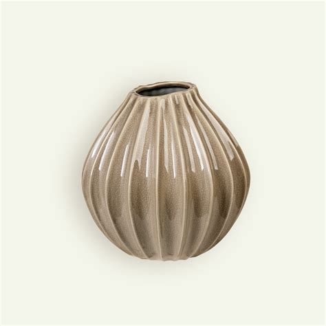 Broste Copenhagen Wide vase 25 x 25 cm Rainy Day Grey Fyrklövern