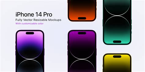 IPhone 14 Pro Fully Vector Resizable Mockup With Customizable Color