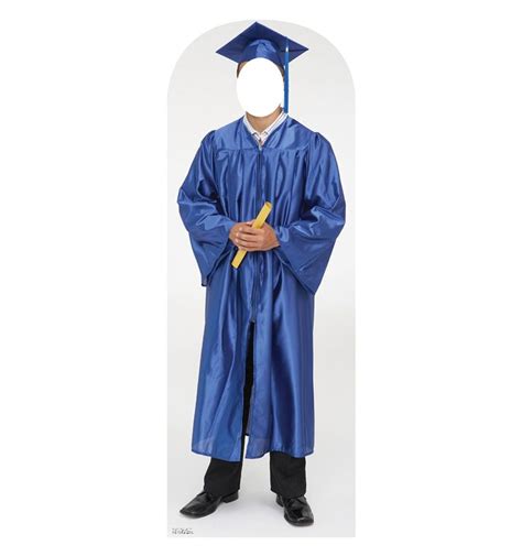 Male Graduate Blue Cap And Gown Cap And Gown Masters Graduation