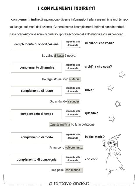 Schede Didattiche Di Italiano Scuola Primaria I Complementi