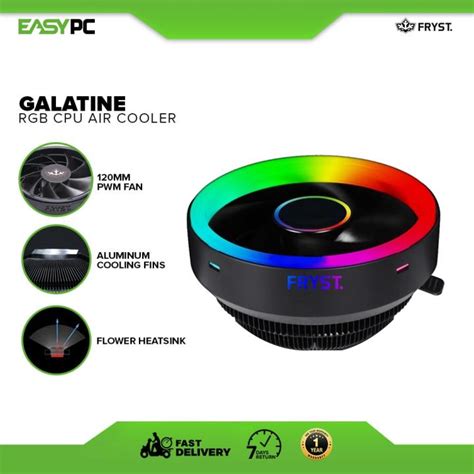 Easypc Fryst Galatine Rgb Heatsink Fan Cpu Cooler Amd And Intel Motherboard Supported Socket