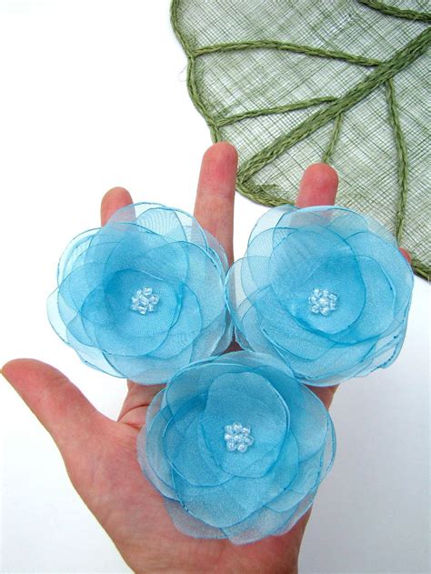 Water Lilies Handmade Organza Sew On Flower Appliques Fabric Etsy