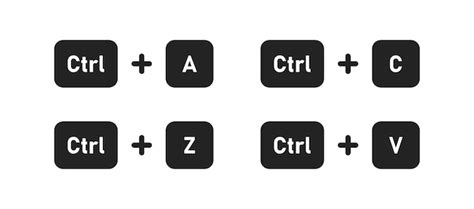 Premium Vector Ctrl Z C A V Button Keyboard Icon Copy And Past