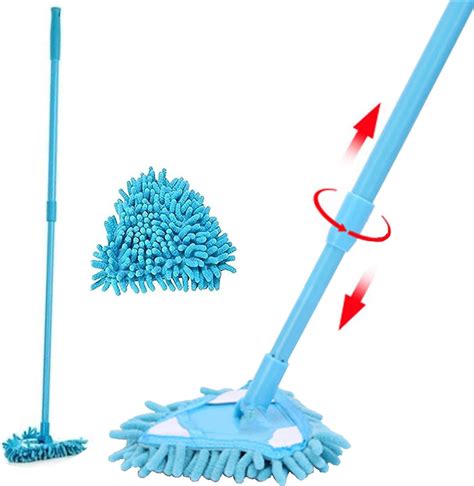 Rotatable Adjustable Triangle Cleaning Mop With Long Handle Wet And