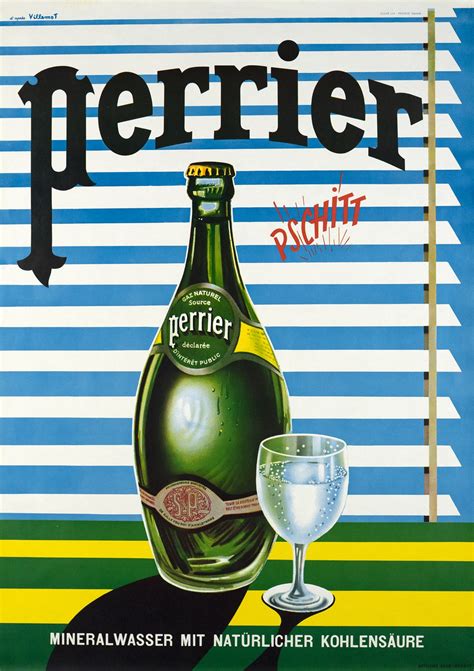 Affiche Ancienne Perrier Pschitt Eau Min Rale Gazeuse Naturelle