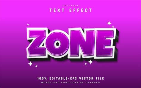 Effet De Texte De Zone Avec D Grad Violet Vecteur Premium