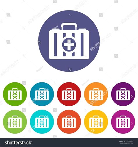 First Aid Kit Set Icons Different Stock Vector Royalty Free 787326559