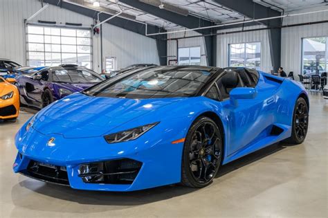 2019 Lamborghini Huracan Spyder Rwd 9k Blu Le Mans Paint Techno Pack 20 Giano Wheels