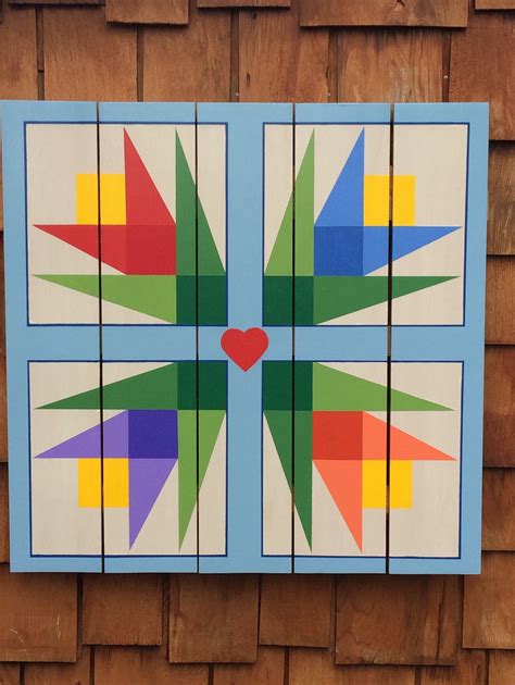 Barn Quilt With Heart Barn Quilt Painted Barn Quilts Barn Quilt