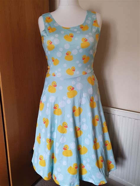 Rubber Duck Cute Print Skater Dress Sizes S 5xl Plus Size Etsy