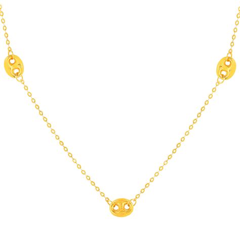 Collier or 375 jaune motif grain de café 45cm MATY