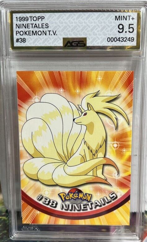 Topps Pokemon Tv Ninetails Blue Logo Ags Mint Ebay