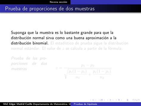 Pruebas De Hipotesis Para Dos Poblaciones Proporciones Ppt