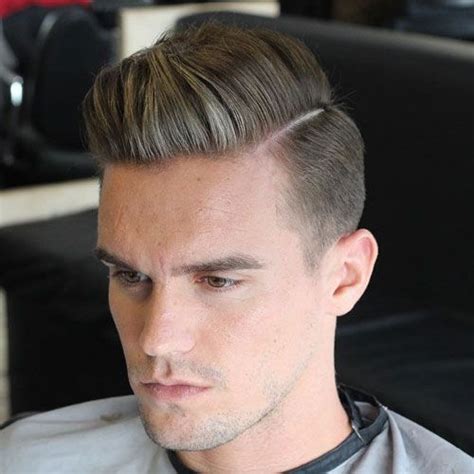 Classic Taper Fade With Thick Hard Part Comb Over Combover Hairstyles