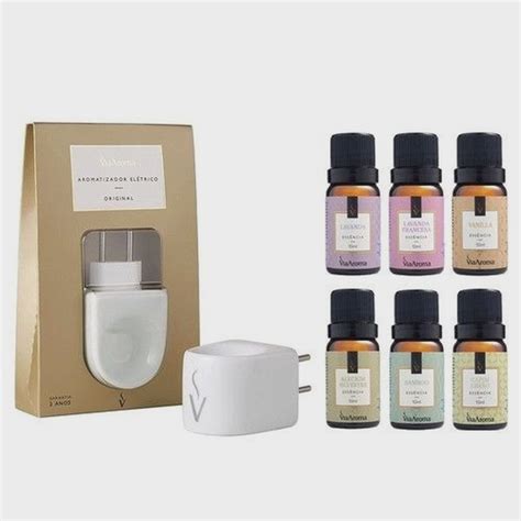 Kit Difusor El Trico Aromatizador Porcelana Ess Ncias Ml Via