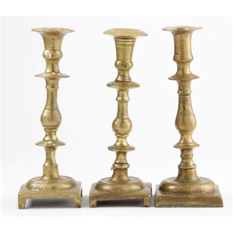 Three Antique Brass Candlesticks (Lot 235 - Saturday Estate AuctionFeb ...