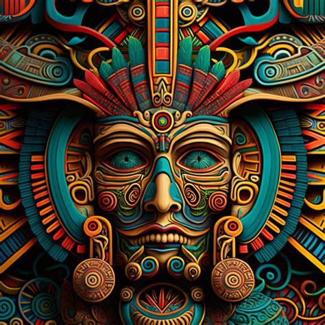 Mayan Wall Art Digital Print Mayan Art Vibrant Wall Art 2