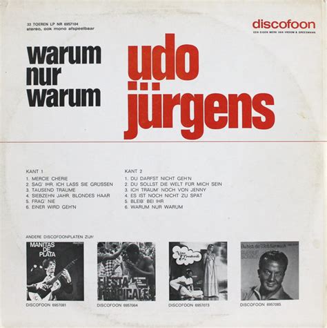 Udo J Rgens Warum Nur Warum Lp Comp Akerrecords Nl