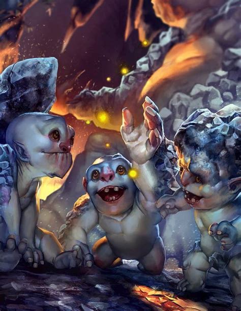 Witcher 3 Baby Trolls Fantasy Beasts Fantasy Creatures Art Fantasy