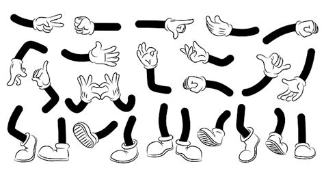 Hand Gestures Drawn In Black And White With One Pointing At The Other