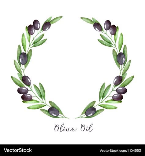 Watercolor Olive Branch Royalty Free Vector Image