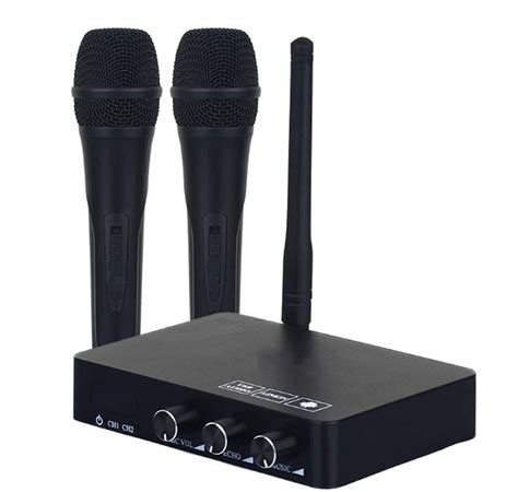 Wireless Microphone Set System, UHF Professional Dynamic Mics with 2 ...