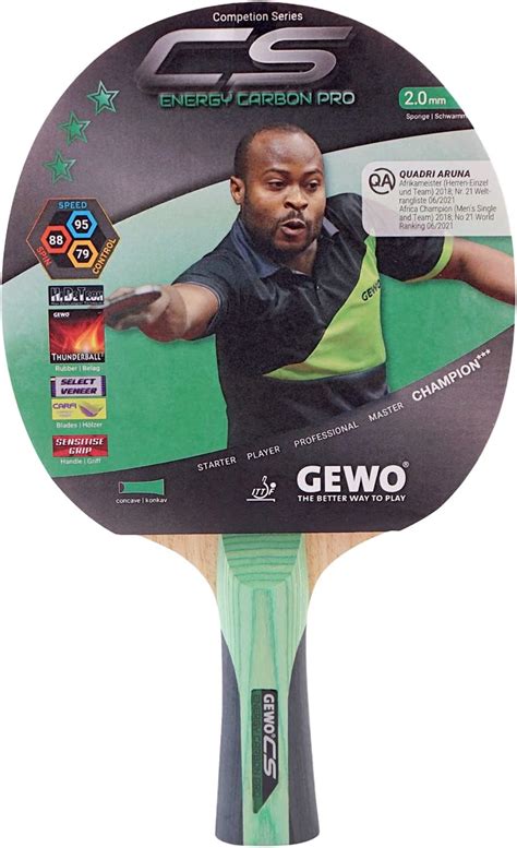 Gewo Cs Energy Carbon Pro Racchetta Da Ping Pong Approvata Ittf