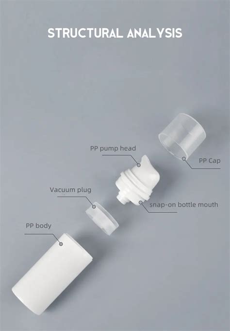 Customize Logo 15ml 30ml 50ml Plastic Pp White Airless Pump Bottle With