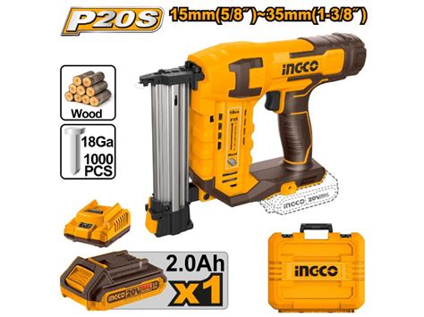 Lithium Ion Cordless Brad Nailer Kit 20V Ingco Tools South Africa