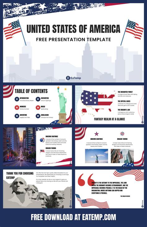 United States Of America Ppt Presentation Template Eatemp