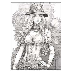 Livre De Coloriage Steampunk Fille Gothic Coloriage Adulte Fantasy