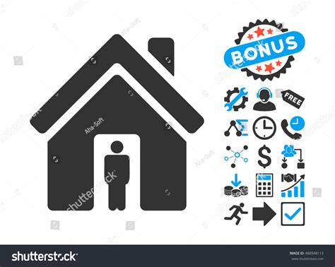 House Owner Icon With Bonus Design Elements Royalty Free Stock