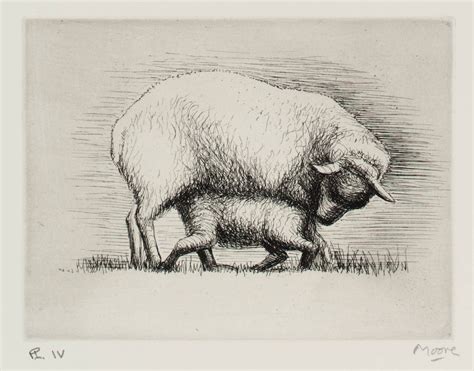 Henry Moore Om Ch Sheep With Lamb Iv 1972 Sheep Drawings Sheep