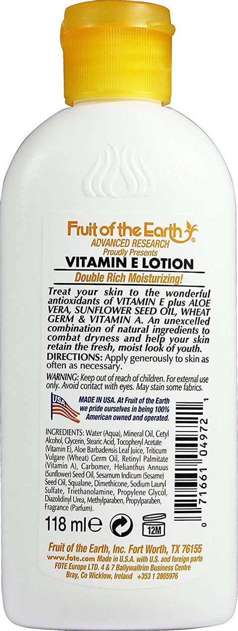 Fruit Of The Earth Gentle Healing Vitamin E Skin Care Lotion 118 Ml