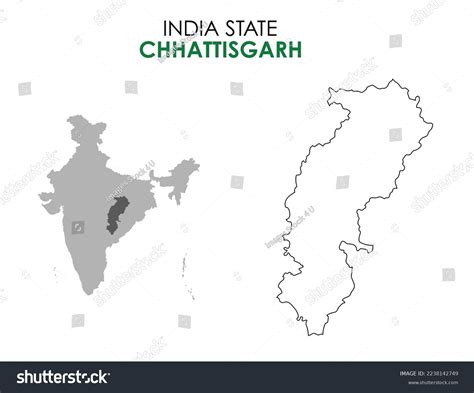 Chhattisgarh Map Of Indian State Chhattisgarh Royalty Free Stock