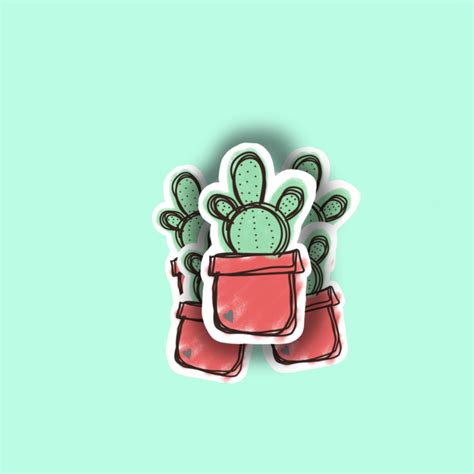 Cactus Pegatinas Pegatinas Individuales O Conjunto Completo Etsy