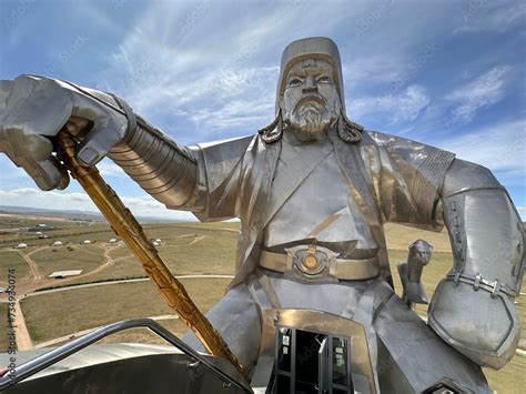 Statue of Mongolian leader and warrior Genghis Khan in Inner Mongolia ...