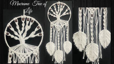 Macrame Tree Of Life Tutorial For Beginners Macrame Tree Of Life With Macrame Feathers Diy