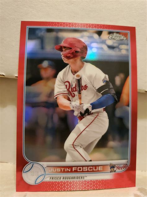 Justin Foscue 2022 Topps Pro Debut PDC 27 Chrome Red Refractor 5