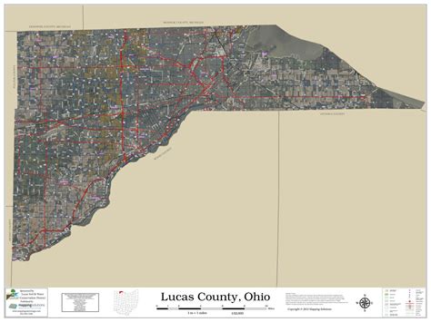 Lucas County Ohio 2024 Aerial Wall Map Mapping Solutions