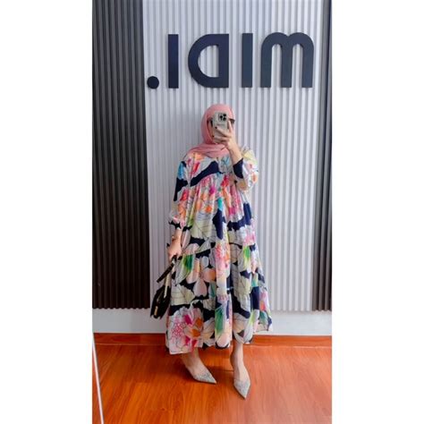 Jual 𝐌𝐈𝐃𝐈 FLORA DRESS MIDI DRESS LUCU UNIK JUMBO PREMIUM LOCAL BRAND