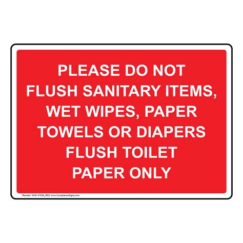 Do Not Flush Feminine Products Sign Printable