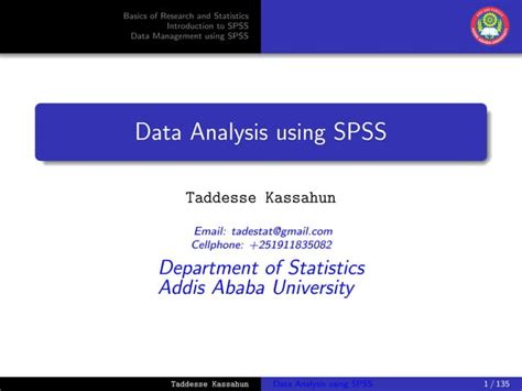 Data Analysis Using Spss Part 1 Ppt