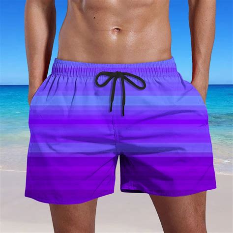 Cllios Mens Swim Trunks 2024 Gradient Print Elastic Waist Board Shorts