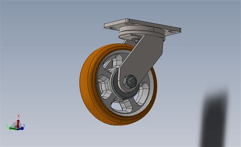 万向轮solidworks 2012模型图纸下载 懒石网