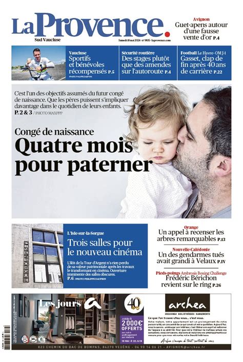 Lisez La Provence Sud Vaucluse Du 18 Mai 2024 Sur EPresse Fr