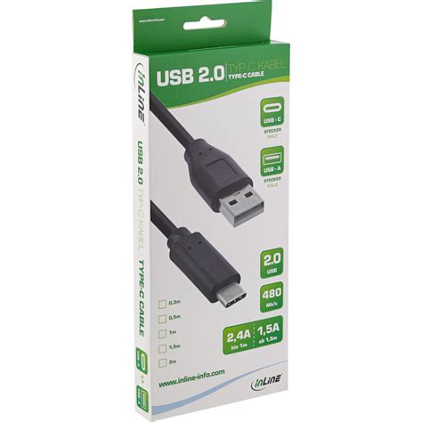 M Inline Usb Kabel Typ C Stecker An A Stecker Schwarz M