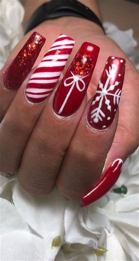 Coffin Shape Christmas Nails