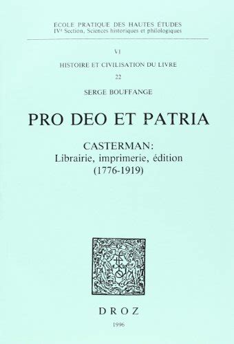 PRO DEO ET PATRIA CASTERMAN LIBRAIRIE IMPRIMERIE ET EDITION By