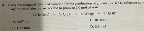 Solved Using The Balanced Chemical Equation For The Chegg